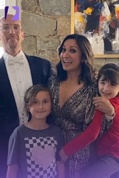 Paul Werdel and amna nawaz with children