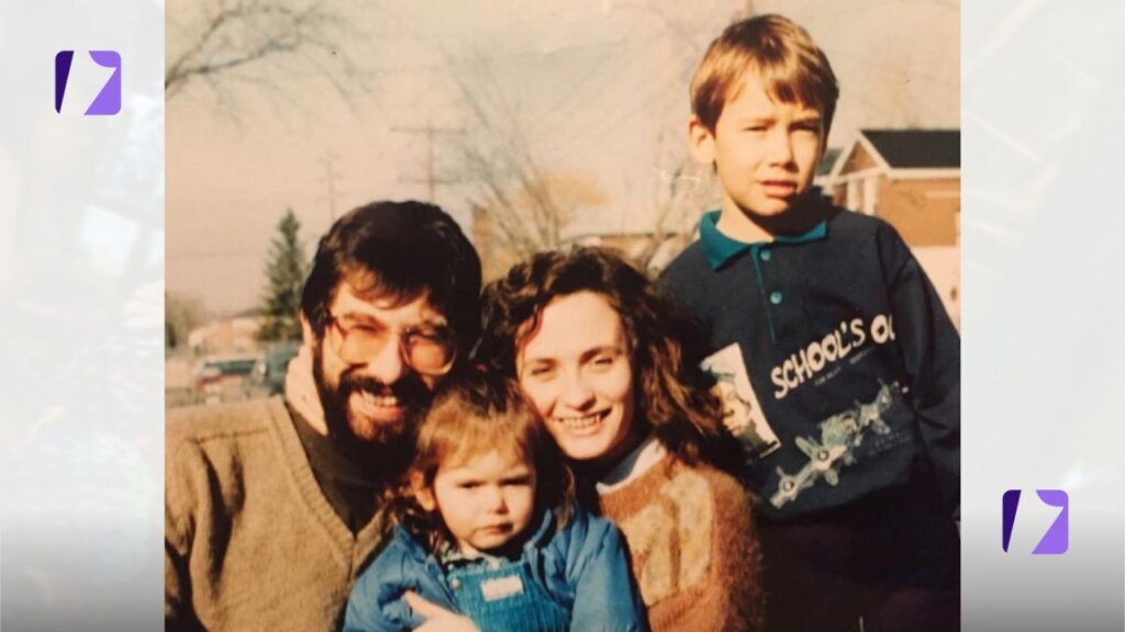 Nina Dobrev with Alexander Dobrev Mother and father 1990s Family photo
