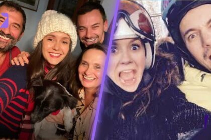 Nina Dobrev with her brother Alexander Dobrev and family members