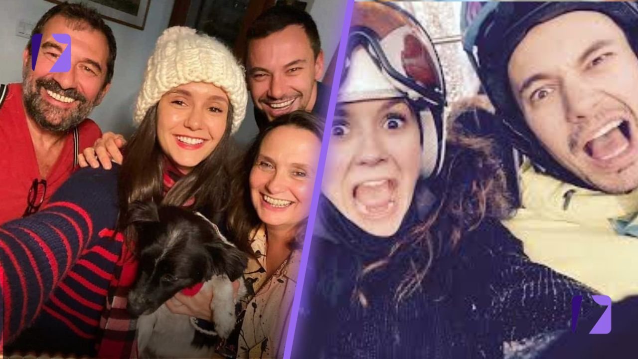 Nina Dobrev with her brother Alexander Dobrev and family members