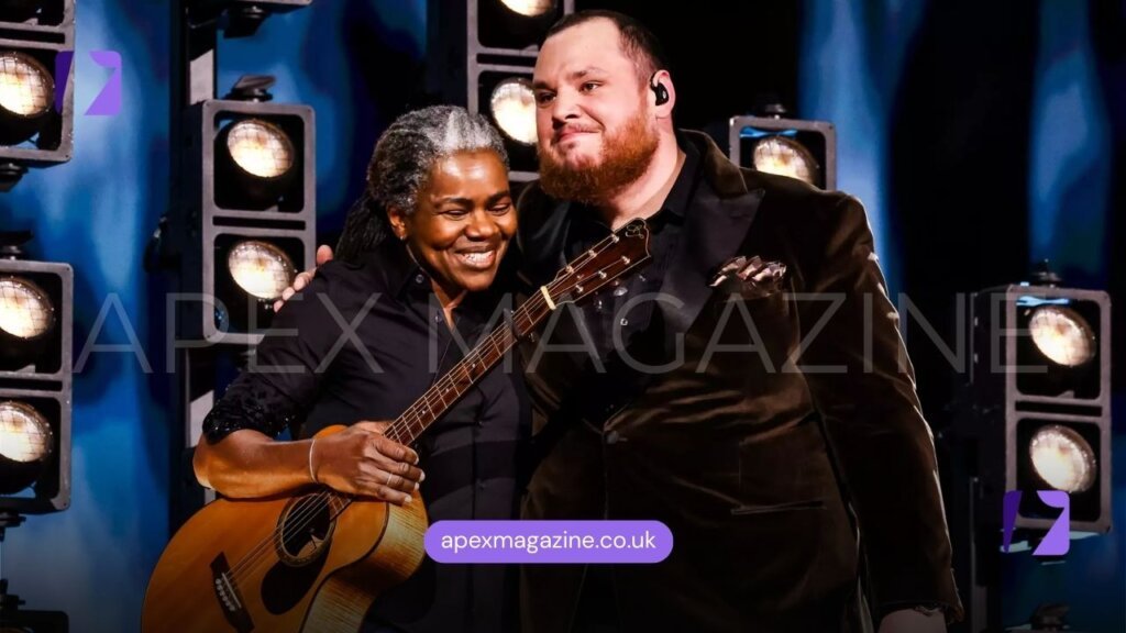 Tracy Chapman and Luke Combs perform onstage during the Grammy Awards on Feb. 4, 2024 in Los Angeles.