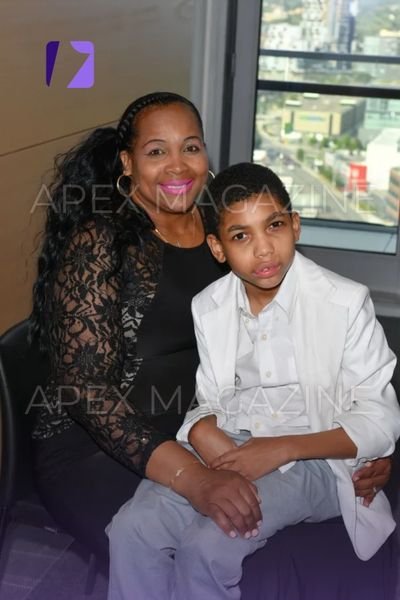 Andrea Thompson with Thompson son