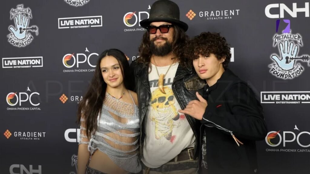 Lola Iolani Momoa, Jason Momoa, and Nakoa-Wolf Manakauapo Namakaeha Momoa at Metallica's All Within My Hands Foundation on December 13, 2024