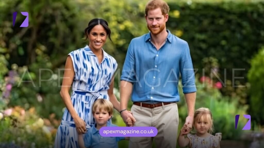 Prince Harry and Meghan Markle with their two children, Archie and Lilibet