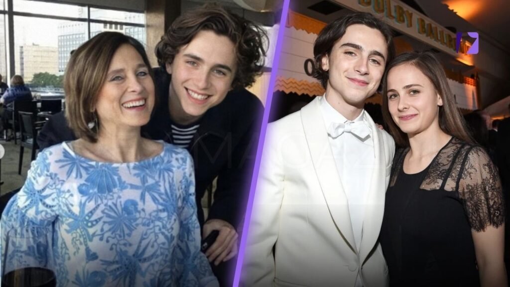 Timothee Hall with Mother Nicole Flender and Sister Pauline Chalamet