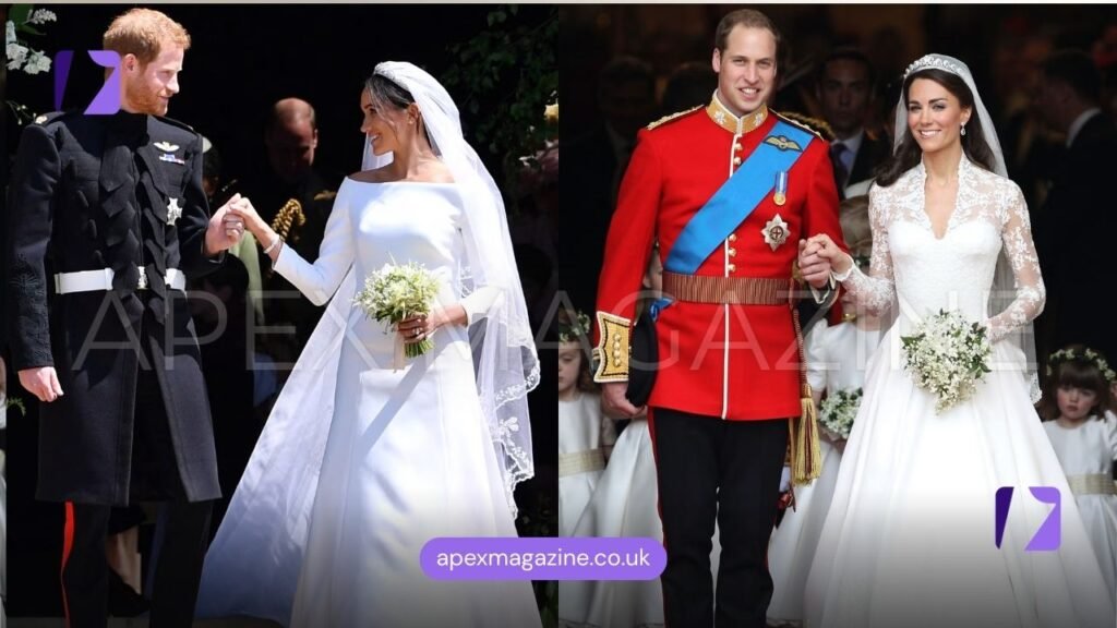 meghan markle vs kate middleton wedding dress