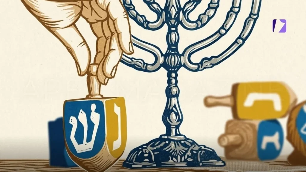 Between Dreidel and Hanukkah